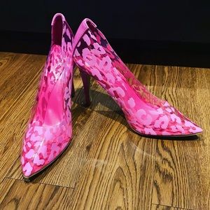 Ladies Pink Leopard Print Heels